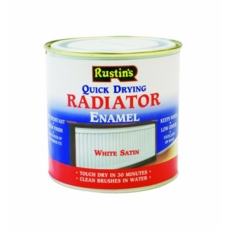 RUSTINS Q/D RADIATOR ENAMEL SATIN WHITE  250MLS