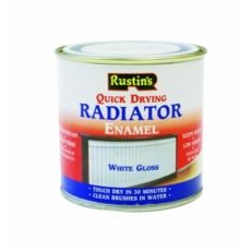 RUSTINS Q/D RADIATOR ENAMEL GLOSS WHITE 250MLS