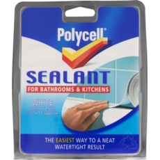 POLYCELL SEALANT STRIP BATHROOM & KITCHEN WHITE  41MM