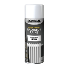 RONSEAL Q/D RADIATOR SPRAY PAINT WHITE SATIN 400ML
