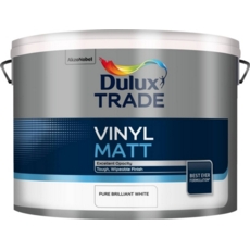 DULUX TRADE VINYL MATT PURE BRILLIANT WHITE 10LITRE