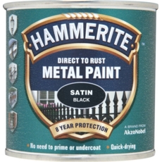 HAMMERITE SATIN FINISH BLACK 250MLS