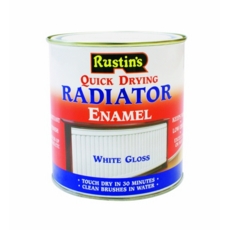 RUSTINS QUICK DRY RADIATOR ENAMEL GLOSS  WHITE LITRE