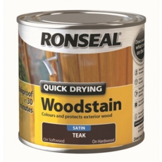 RONSEAL QUICK DRYING WOODSTAIN GLOSS TEAK 250MLS