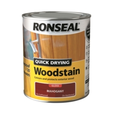 RONSEAL QUICK DRYING WOODSTAIN GLOSS  MAHOGANY 750MLS