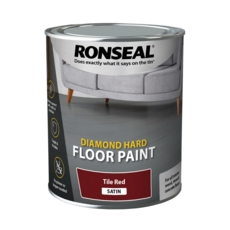 RONSEAL DIAMOND HARD FLOOR PAINT TILE RED 750ML