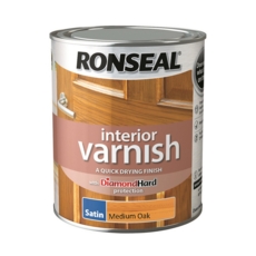 RONSEAL INTERIOR VARNISH SATIN MEDIUM OAK 750ml