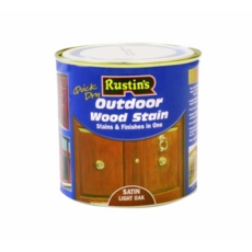 RUSTINS EXTERIOR WOODSTAIN SATIN LIGHT OAK 250ML