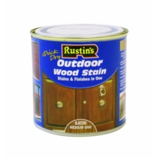 RUSTINS EXTERIOR WOODSTAIN SATIN MEDIUM OAK 250ML