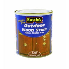 RUSTINS EXTERIOR WOODSTAIN SATIN MEDIUM OAK 500ML