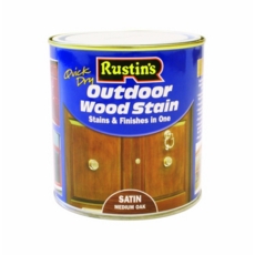 RUSTINS EXTERIOR WOODSTAIN SATIN MEDIUM OAK LITRE