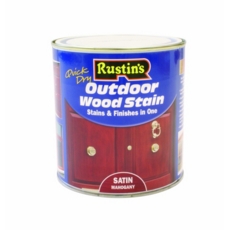 RUSTINS EXTERIOR WOODSTAIN SATIN MAHOGANY LITRE