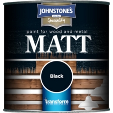 Johnstone's Transform Paint Wood and Metal Matt Black 250