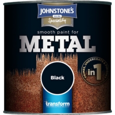 Johnstone's Transform Smooth Metal Paint Smooth Black 250m