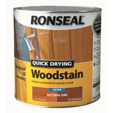 RONSEAL QUICK DRYING WOODSTAIN SATIN NATURAL OAK 2.5LITRE