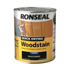 RONSEAL QUICK DRY WOODSTAIN SATIN EBONY 750ML
