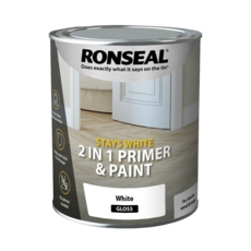 RONSEAL Stays White 2in1 Trim Paint White Gloss 750ml