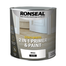 RONSEAL Stays White 2in1 Trim Paint White Gloss 2.5ltr