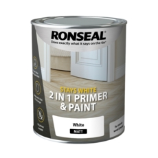 RONSEAL Stays White 2in1 Trim Paint White Matt 750ml
