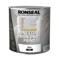 RONSEAL Stays White One Coat Trim Paint White Satin 2.5ltr