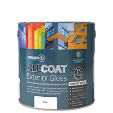 ZINSSER ALLCOAT EXTERIOR GLOSS SOLVENT WHITE LITRE