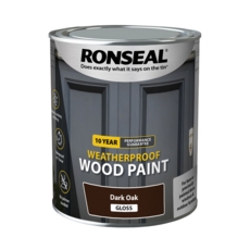 RONSEAL 10 YEAR Weatherproof Wood Paint  Gloss Dark Oak 750