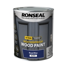 RONSEAL 10 YEAR Weatherproof Paint Gloss Royal Blue 750mls