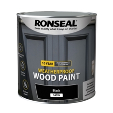 RONSEAL 10 YEAR Weatherproof Paint (2 in 1) Satin Black 2.5