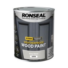 RONSEAL 10 YEAR Weatherproof Paint Satin Grey Stone 750ml
