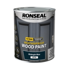 RONSEAL 10 YEAR Weatherproof Paint Satin Midnight Blue 750m