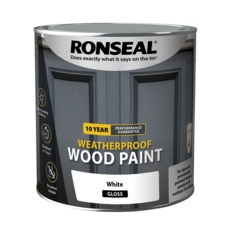 RONSEAL 10 YEAR Weatherproof Wood Paint  Gloss White 2.5lit
