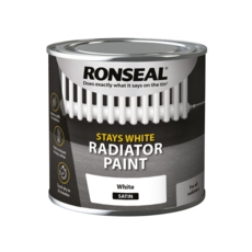 RONSEAL STAYS WHITE RADIATOR PAINT  SATIN  250MLS