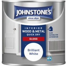 JOHNSTONE'S QUICK DRY GLOSS BRILLIANT WHITE 250ML