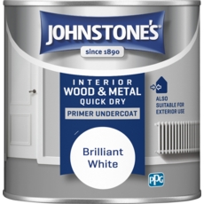 JOHNSTONE'S Q/D PRIMER U/COAT BRILLIANT WHITE 250ML