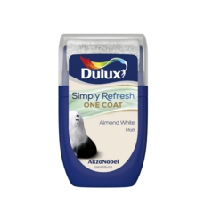 DULUX REFRESH ONE COAT TESTER ALMOND WHITE 30ML
