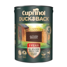 CUPRINOL  DUCKSBACK DECORATIVE WATERPROOFER AUTUMN  BROWN 5LT