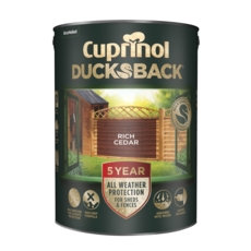 CUPRINOL DUCKSBACK DECORATIVE WATERPROOFER RICH CEDAR 5LT