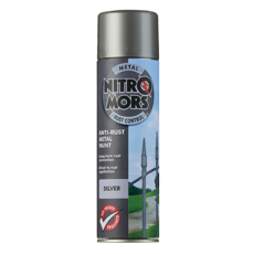 NITROMORS ANTI-RUST SMOOTH METAL PAINT SPRAY SILVER 500ml