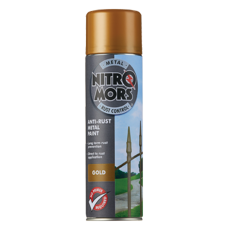 NITROMORS ANTI-RUST SMOOTH METAL PAINT AEROSOL GOLD 500ml