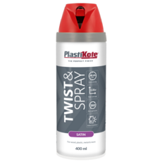 PLASTI-KOTE TWIST & SPRAY SATIN REAL RED 22106 400ML