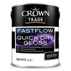 CROWN TRADE FAST FLOW GLOSS WHITE 5LITRE