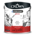 CROWN ONE COAT GLOSS BRILLIANT WHITE 2.5LITRE