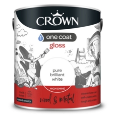 CROWN ONE COAT GLOSS BRILLIANT WHITE 2.5LITRE