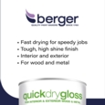 BERGER QUICK DRY GLOSS BLACK 750ML