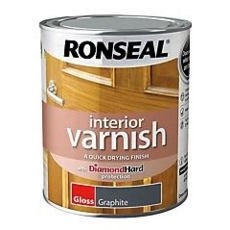 RONSEAL INTERIOR VARNISH GLOSS GRAPHITE 250MLS