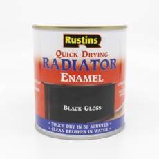 RUSTINS QD RADIATOR PAINT BLACK GLOSS 250ML