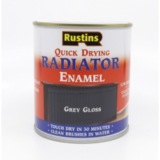 RUSTINS QD RADIATOR PAINT GREY GLOSS 500ML