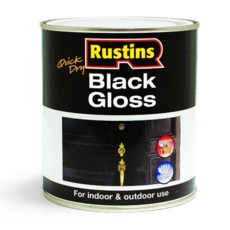 RUSTINS BLACK GLOSS PAINT LITRE