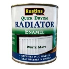 RUSTINS Q/D RADIATOR ENAMEL MATT  WHITE 500MLS
