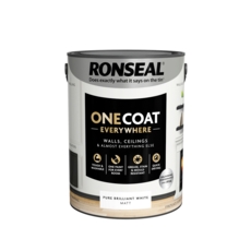 RONSEAL ONE COAT EVERYWHERE PAINT BRILLIANT WHITE MATT 5L
